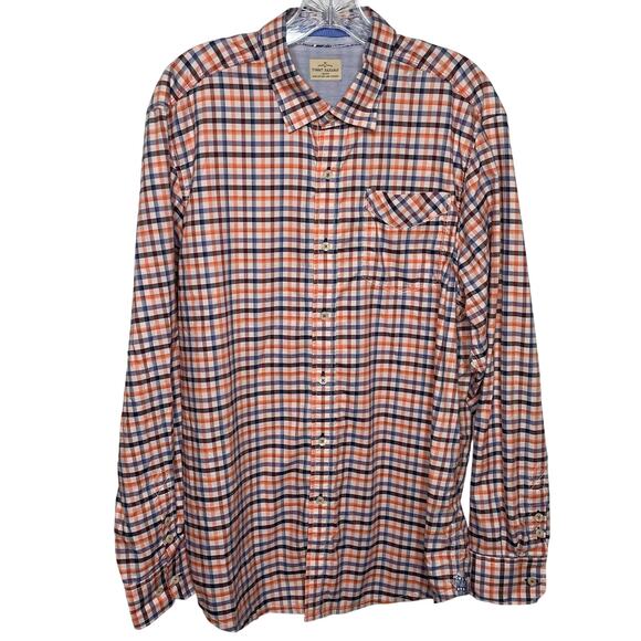Tommy Bahama Long Sleeve Button Down Blue and Orange Shirt Size L - Picture 1 of 5